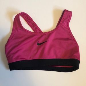 Pink nike sports bra